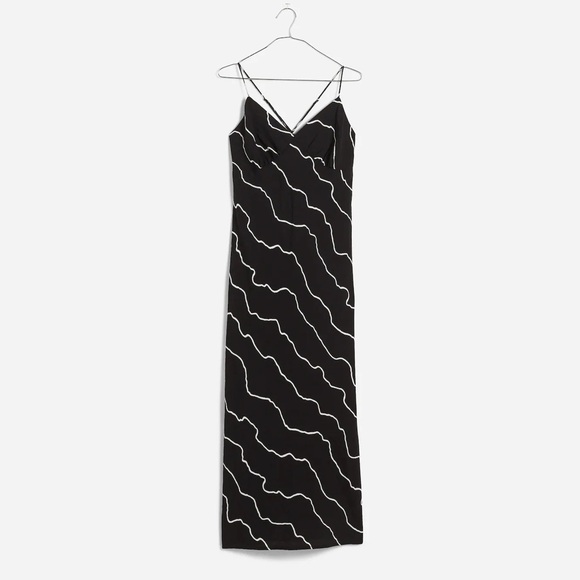 NEW Madewell The Layton Midi Slip Dress Size 2 Black & White Stripe $128 Retail - Picture 12 of 12